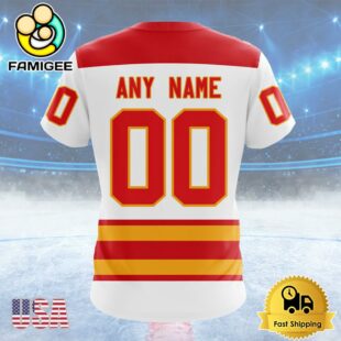 NHL Calgary Flames Personalized Away Kits Custom Name T Shirt, NHL Shirt