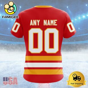 NHL Calgary Flames Personalized Home Kits Custom Name T Shirt, NHL Shirt