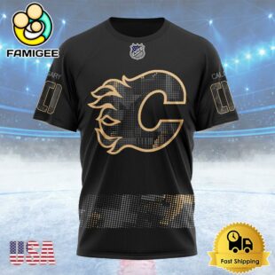 NHL Calgary Flames Personalized Military Appreciation Design Custom Name T Shirt, NHL Shirt