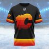 NHL Calgary Flames Special Blackout Design Custom Name T Shirt, NHL Shirt