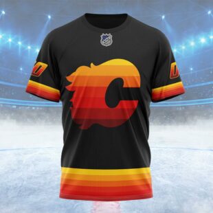 NHL Calgary Flames Special Blackout Design Custom Name T Shirt, NHL Shirt