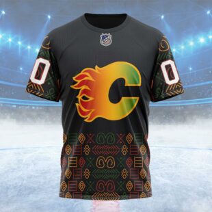 NHL Calgary Flames Special Design For Black History Month Custom Name T Shirt, NHL Shirt