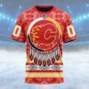 NHL Calgary Flames Special Design With Native Pattern Custom Name T Shirt, NHL Shirt