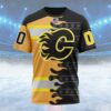 NHL Calgary Flames Special First Responders Design Custom Name T Shirt, NHL Shirt