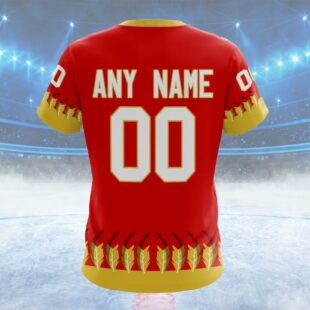 NHL Calgary Flames Special Indigenous Design Custom Name T Shirt, NHL Shirt