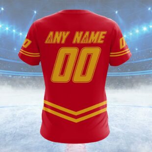 NHL Calgary Flames Special Two-tone Design Custom Name T Shirt, NHL Shirt