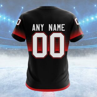 NHL Carolina Hurricanes Special Black And Gradient Design Custom Name T Shirt, NHL Shirt