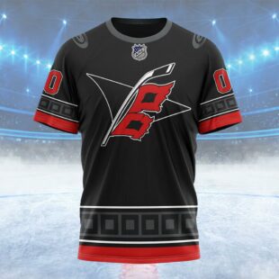 NHL Carolina Hurricanes Special Colour Rush Design Custom Name T Shirt, NHL Shirt