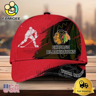 NHL Chicago Blackhawks Bold Distressed Artwork Personalized 3D Cap