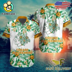 NHL Chicago Blackhawks Floral Hawaiian Shirt