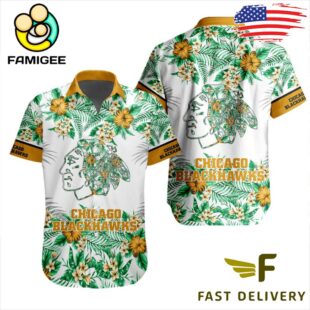 NHL Chicago Blackhawks Floral Hawaiian Shirt