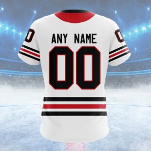 NHL Chicago Blackhawks Personalized Away Kits Custom Name T Shirt, NHL Shirt