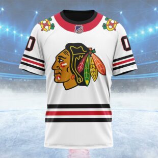 NHL Chicago Blackhawks Personalized Away Kits Custom Name T Shirt, NHL Shirt