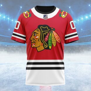 NHL Chicago Blackhawks Personalized Home Kits Custom Name T Shirt, NHL Shirt
