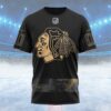 NHL Chicago Blackhawks Personalized Military Appreciation Design Custom Name T Shirt, NHL Shirt