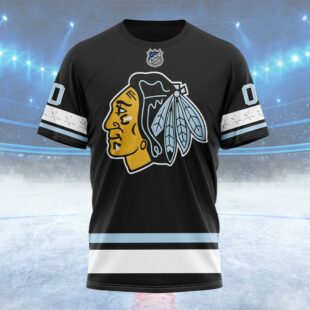 NHL Chicago Blackhawks Special Bold Design Custom Name T Shirt, NHL Shirt
