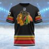 NHL Chicago Blackhawks Special Colour Rush Design Custom Name T Shirt, NHL Shirt