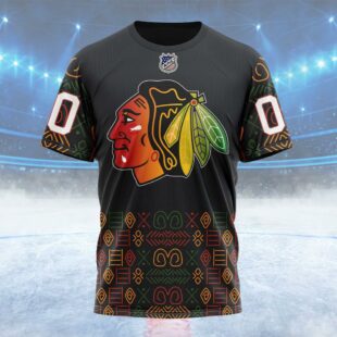 NHL Chicago Blackhawks Special Design For Black History Month Custom Name T Shirt, NHL Shirt