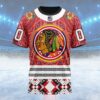 NHL Chicago Blackhawks Special Design With Native Pattern Custom Name T Shirt, NHL Shirt