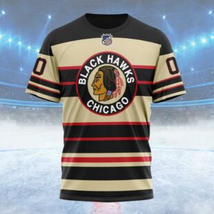 NHL Chicago Blackhawks Special Reverse Retro Design Concept Custom Name T Shirt, NHL Shirt