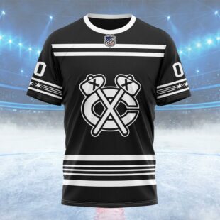 NHL Chicago Blackhawks Special Two-tone Design Custom Name T Shirt, NHL Shirt