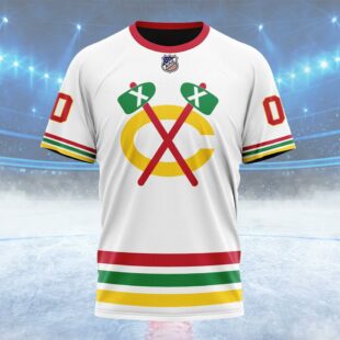 NHL Chicago Blackhawks Special Whiteout Design Custom Name T Shirt, NHL Shirt