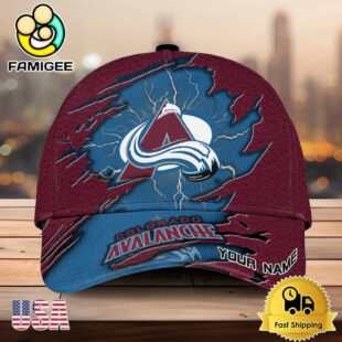 NHL Colorado Avalanche Dynamic Hockey Emblem Custom Name 3D Printed Cap