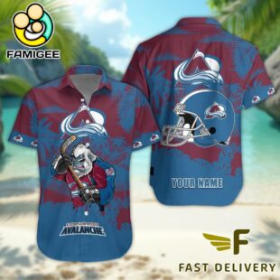 NHL Colorado Avalanche Hockey Mascot Custom Name Hawaiian Shirt