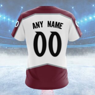 NHL Colorado Avalanche Personalized Away Kits Custom Name T Shirt, NHL Shirt