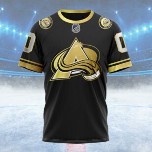 NHL Colorado Avalanche Special Black And Gold Design Custom Name T Shirt, NHL Shirt