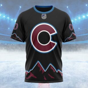 NHL Colorado Avalanche Special Blackout Design Custom Name T Shirt, NHL Shirt