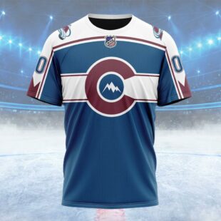 NHL Colorado Avalanche Special Colour Rush Design Custom Name T Shirt, NHL Shirt