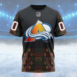 NHL Colorado Avalanche Special Design For Black History Month Custom Name T Shirt, NHL Shirt