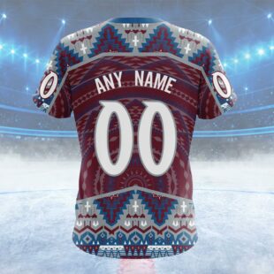 NHL Colorado Avalanche Special Design With Native Pattern Custom Name T Shirt, NHL Shirt