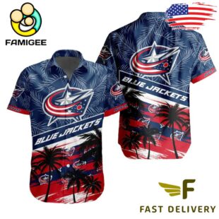 NHL Columbus Blue Jackets Coconut Tree Hawaiian Shirt