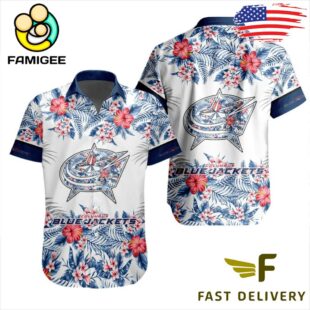 NHL Columbus Blue Jackets Floral Hawaiian Shirt