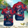 NHL Columbus Blue Jackets Hockey Mascot Custom Name Hawaiian Shirt