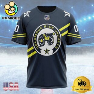 NHL Columbus Blue Jackets Special Bold Design Custom T Shirt, Columbus Blue Jackets Shirt