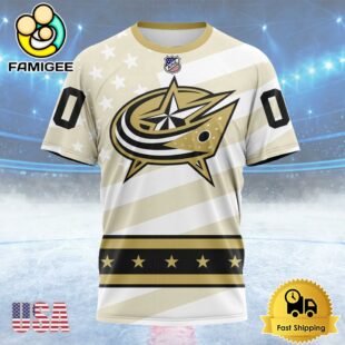 NHL Columbus Blue Jackets Special Military Appreciation Design Custom T Shirt, Columbus Blue Jackets Shirt