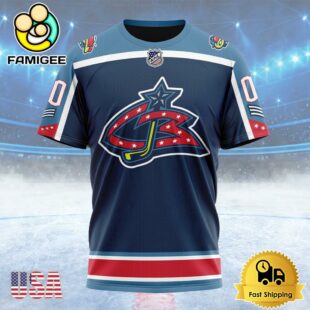 NHL Columbus Blue Jackets Special Reverse Retro Design Concept Custom T Shirt, Columbus Blue Jackets Shirt