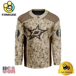 NHL Dallas Stars Desert Camouflage Design Custom Hockey Jersey