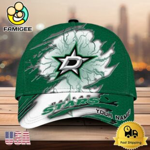 NHL Dallas Stars Dynamic Hockey Emblem Custom Name 3D Printed Cap