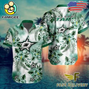 NHL Dallas Stars Hibiscus Hawaiian Shirt
