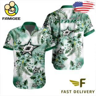 NHL Dallas Stars Hibiscus Hawaiian Shirt