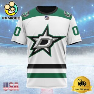 NHL Dallas Stars Personalized Away Kits Custom T Shirt, Dallas Stars Shirt