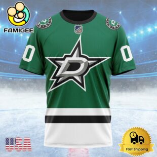 NHL Dallas Stars Personalized Home Kits Custom T Shirt, Dallas Stars Shirt