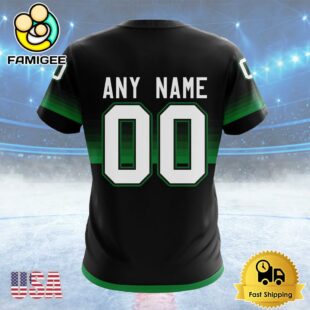 NHL Dallas Stars Special Black And Gradient Design Custom T Shirt, Dallas Stars Shirt