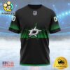 NHL Dallas Stars Special Black And Gradient Design Custom T Shirt, Dallas Stars Shirt