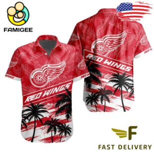 NHL Detroit Red Wings Coconut Tree Hawaiian Shirt