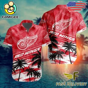 NHL Detroit Red Wings Coconut Tree Hawaiian Shirt